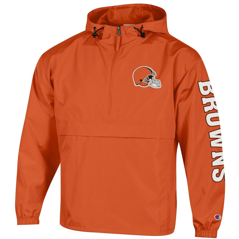 Cleveland Browns Champion Packable Windbreaker Half-Zip Jacket Orange