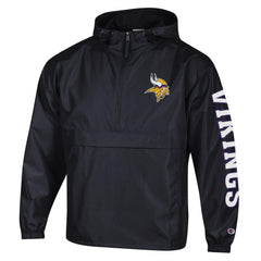 Minnesota Vikings Champion Packable Windbreaker Half-Zip Jacket Black