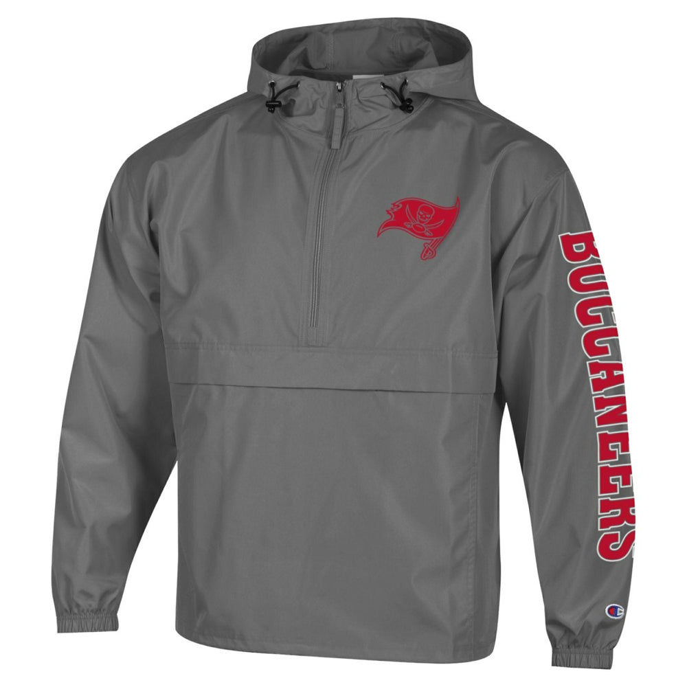 Tampa Bay Buccaneers Champion Packable Windbreaker Half-Zip Jacket Pewter