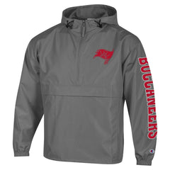 Tampa Bay Buccaneers Champion Packable Windbreaker Half-Zip Jacket Pewter