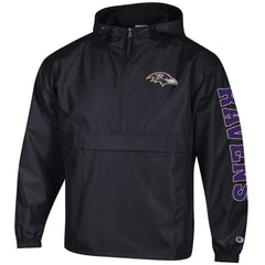 Baltimore Ravens Champion Packable Windbreaker Half-Zip Jacket Black
