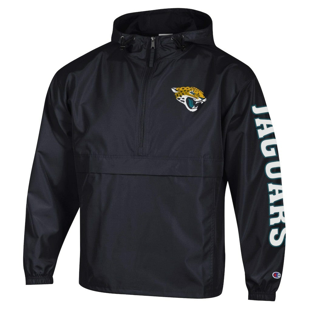 Jacksonville Jaguars Champion Packable Windbreaker Half-Zip Jacket Black
