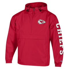 Kansas City Chiefs Champion Packable Windbreaker Half-Zip Jacket Red