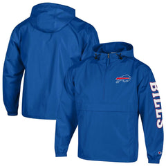 Buffalo Bills Champion Packable Windbreaker Half-Zip Jacket Royal
