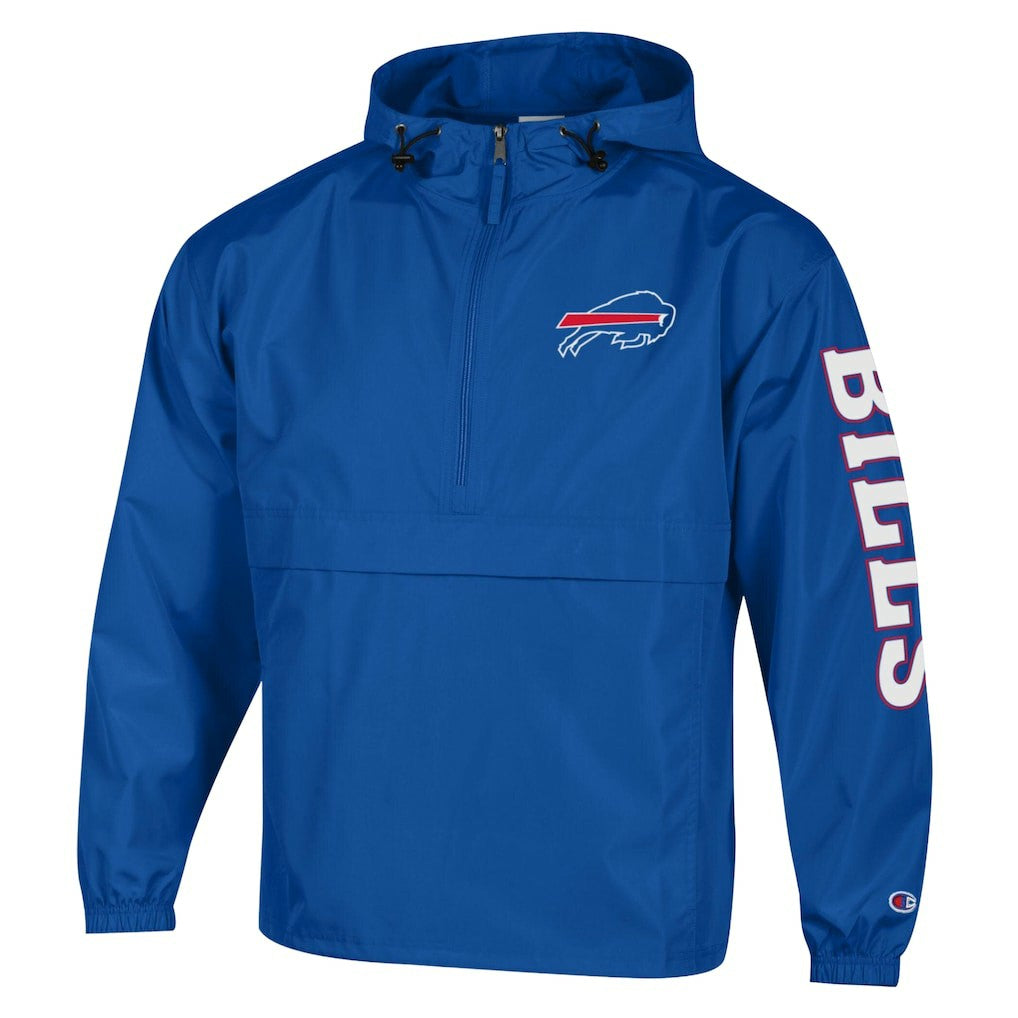 Buffalo Bills Champion Packable Windbreaker Half-Zip Jacket Royal