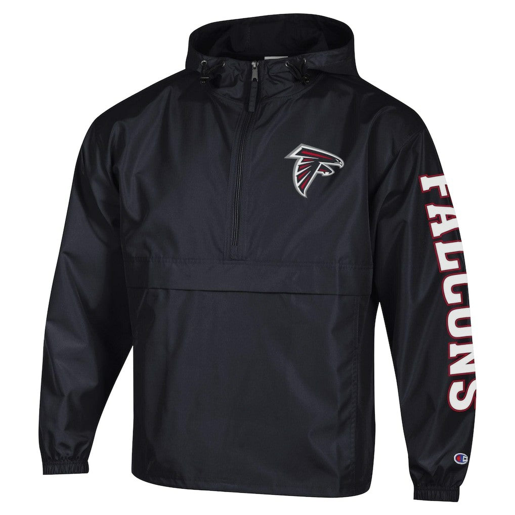 Atlanta Falcons Champion Packable Windbreaker Half-Zip Jacket Black