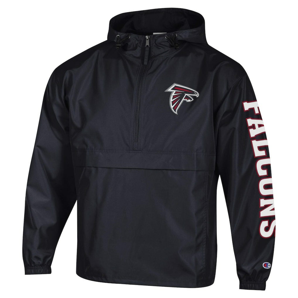 Atlanta Falcons Champion Packable Windbreaker Half-Zip Jacket Black