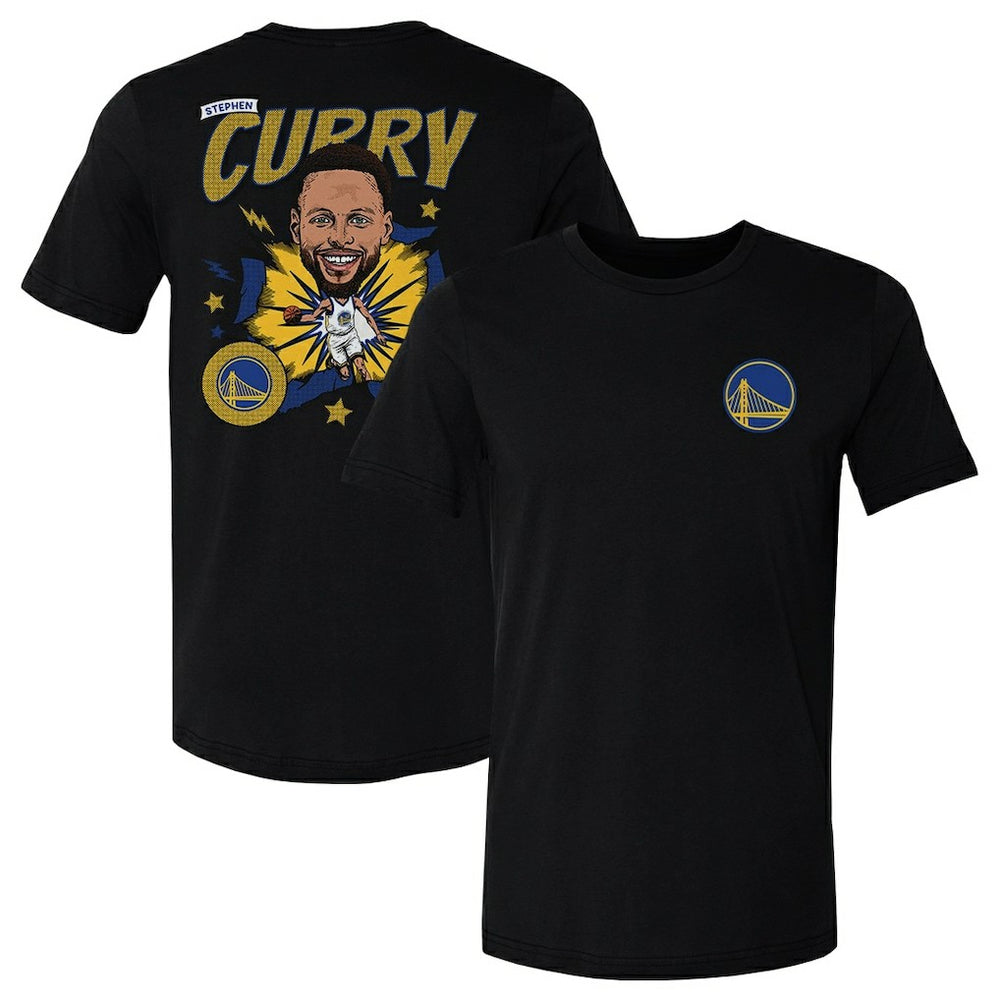 Stephen Curry Golden State Warriors 500 Level Caricature T-Shirt Black