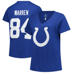 Tyler Warren Indianapolis Colts Women's Plus Size Name & Number V-Neck T-Shirt Royal