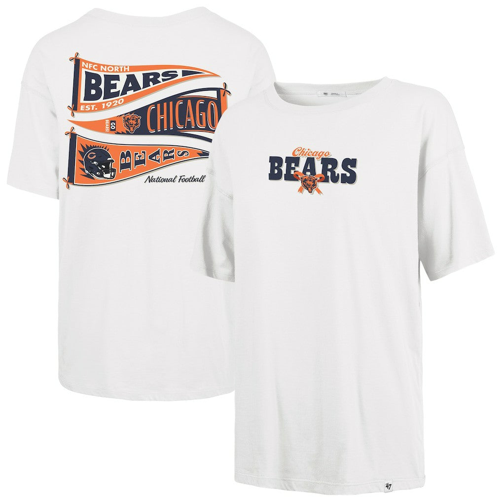 Chicago Bears '47 Women's Bow & Banner Sadie T-Shirt White