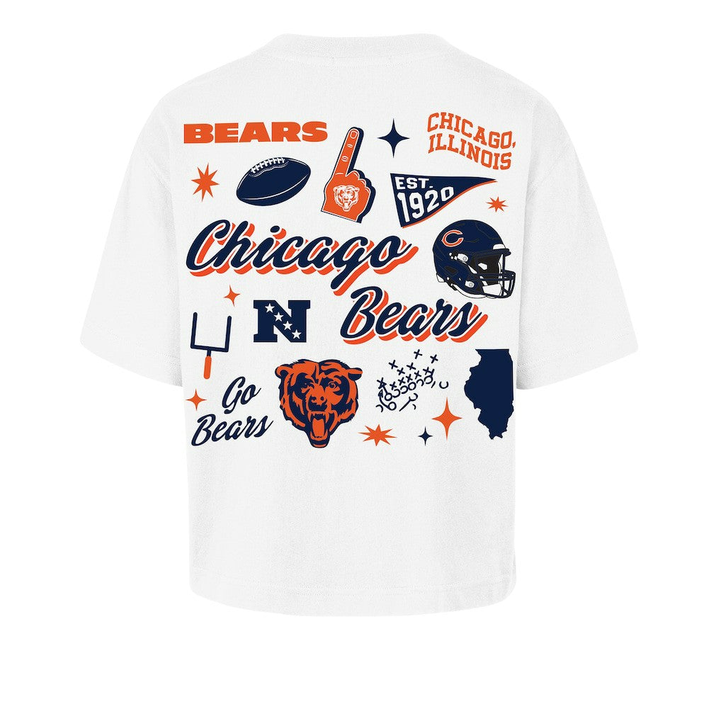 Chicago Bears '47 Women's Collage Script Reed City T-Shirt White