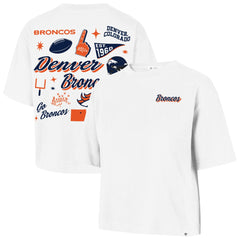 Denver Broncos '47 Women's Collage Script Reed City T-Shirt White