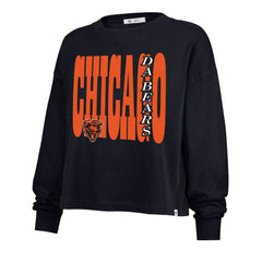 Chicago Bears '47 Women's Stacked Sydney Long Sleeve T-Shirt Navy