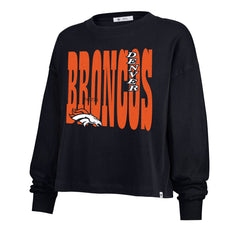 Denver Broncos '47 Women's Stacked Sydney Long Sleeve T-Shirt Navy