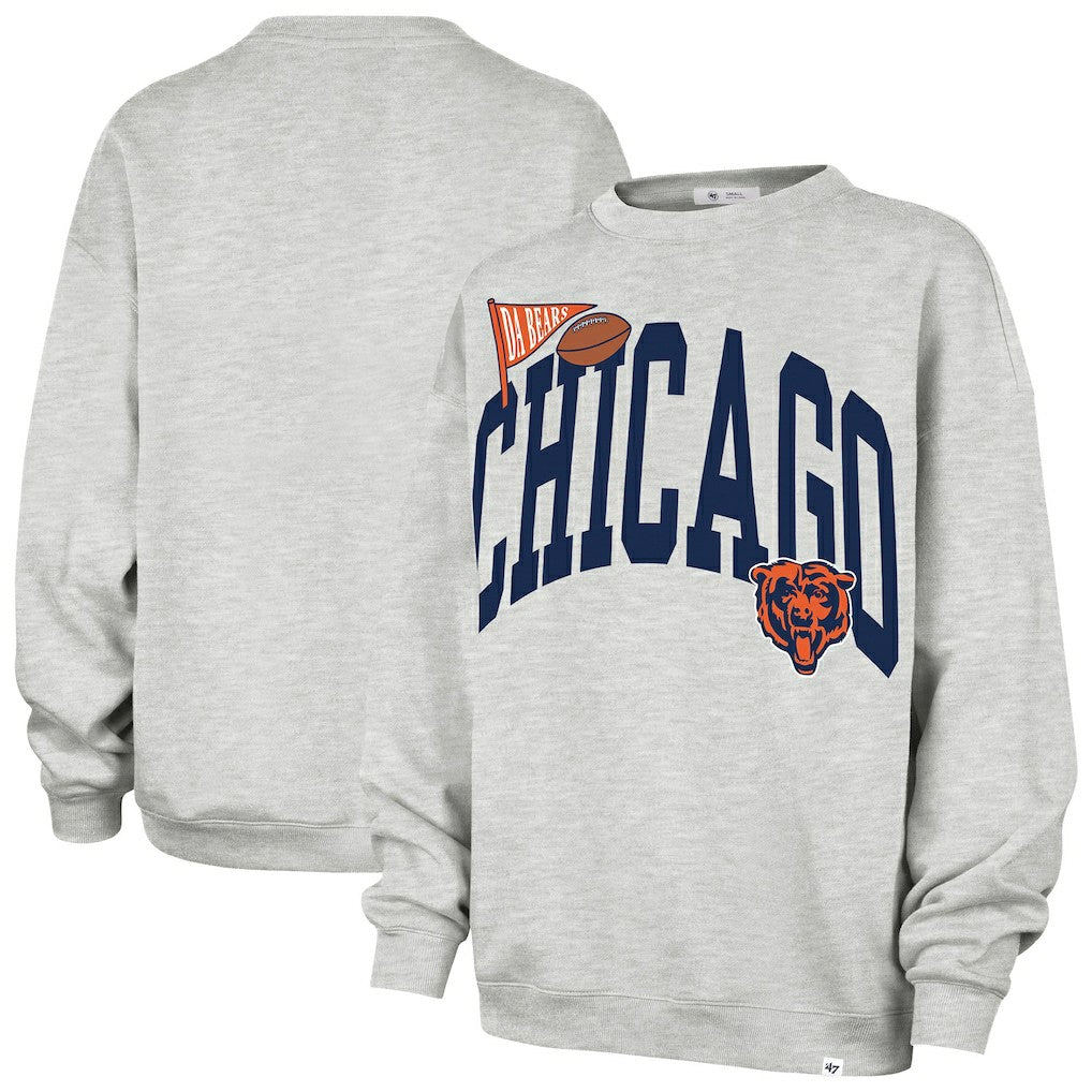 Chicago Bears '47 Women's Arched Icon Oversized Sweatshirt Gray