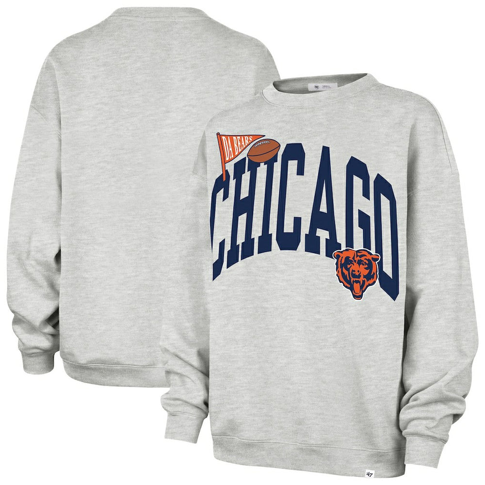 Chicago Bears '47 Women's Arched Icon Oversized Sweatshirt Gray