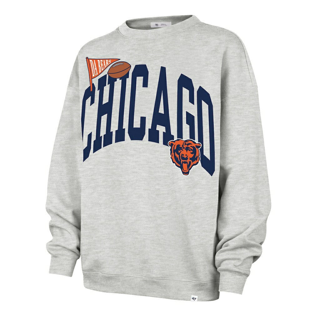 Chicago Bears '47 Women's Arched Icon Oversized Sweatshirt Gray