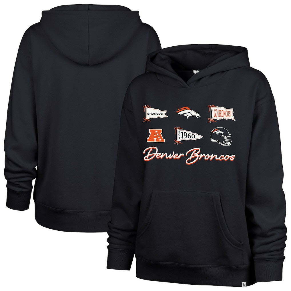 Denver Broncos '47 Women's Bow & Banners Naomi Hoodie Navy
