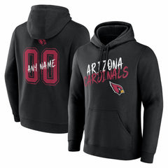 Arizona Cardinals Hustle Personalized Name & Number Hoodie Black