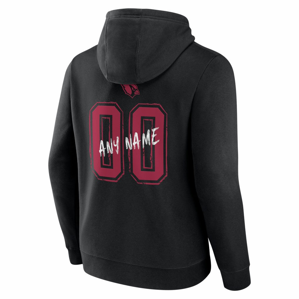 Arizona Cardinals Hustle Personalized Name & Number Hoodie Black