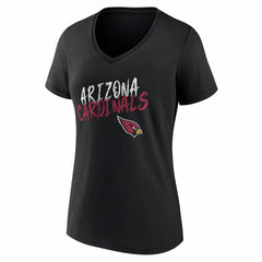Arizona Cardinals Women's Hustle Personalized Name & Number V-Neck T-Shirt Black