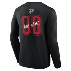 Atlanta Falcons Hustle Personalized Name & Number Long Sleeve T-Shirt Black