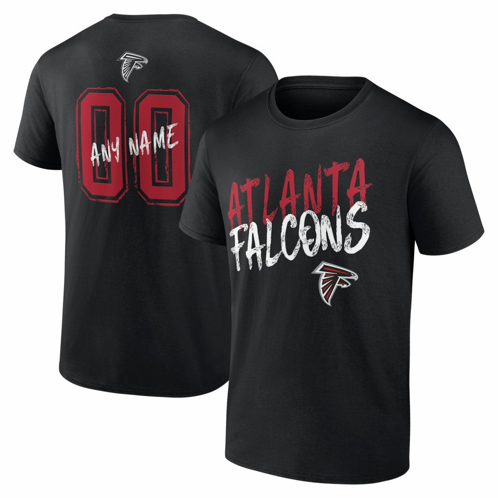 Atlanta Falcons Hustle Personalized Name & Number T-Shirt Black