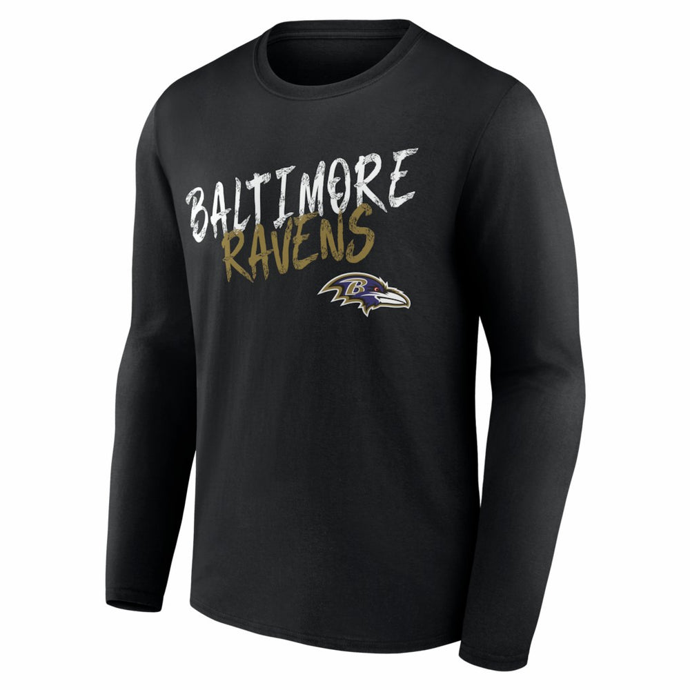 Baltimore Ravens Hustle Personalized Name & Number Long Sleeve T-Shirt Black
