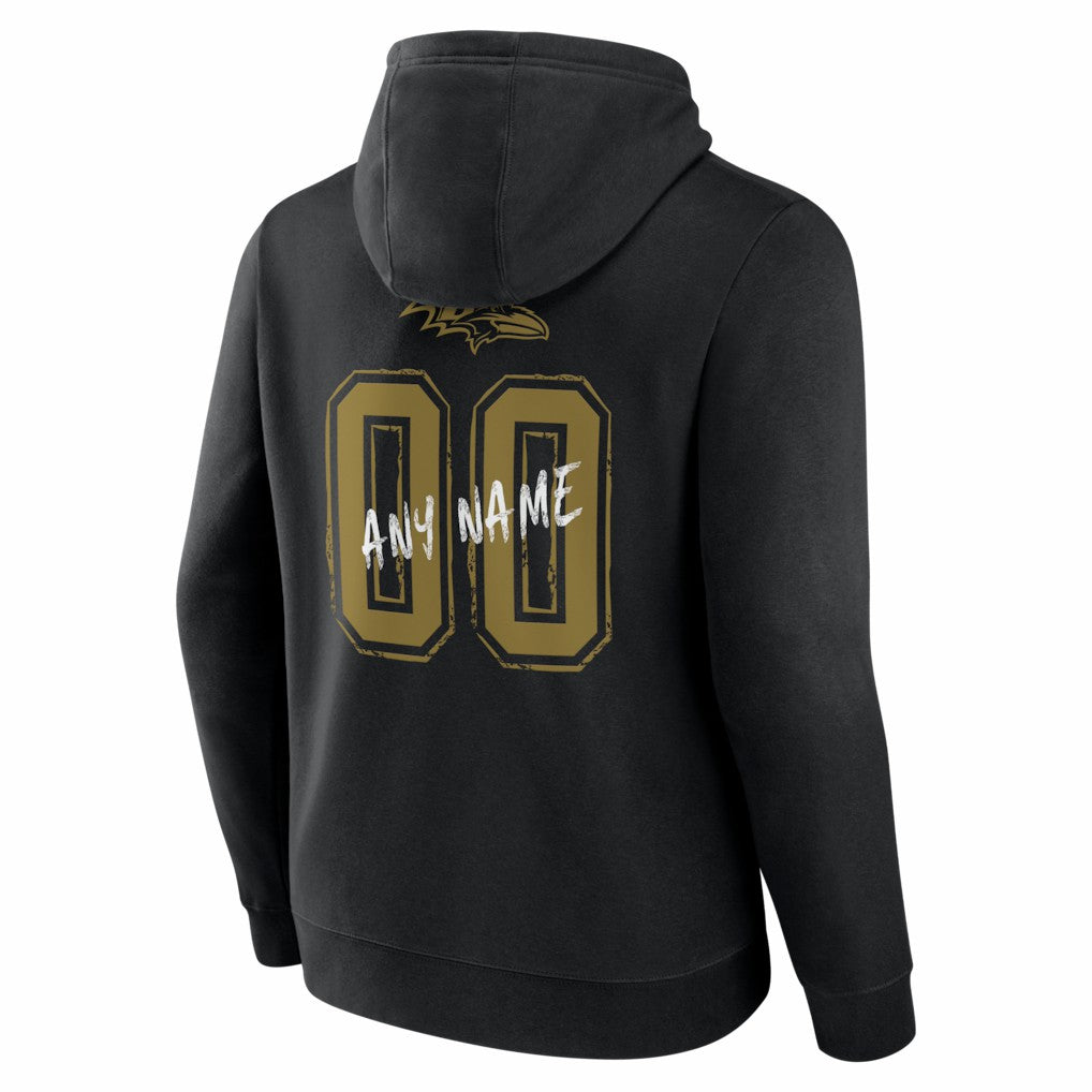 Baltimore Ravens Hustle Personalized Name & Number Hoodie Black