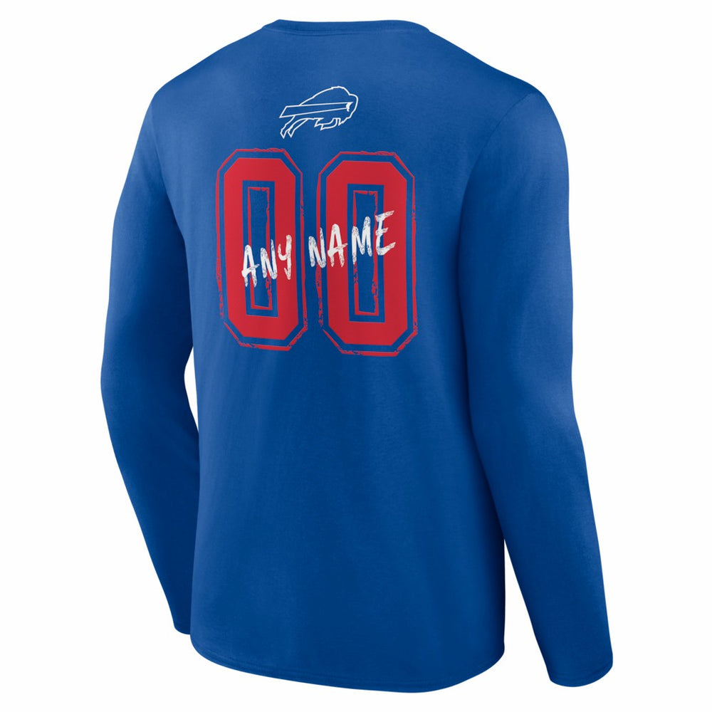 Buffalo Bills Hustle Personalized Name & Number Long Sleeve T-Shirt Royal