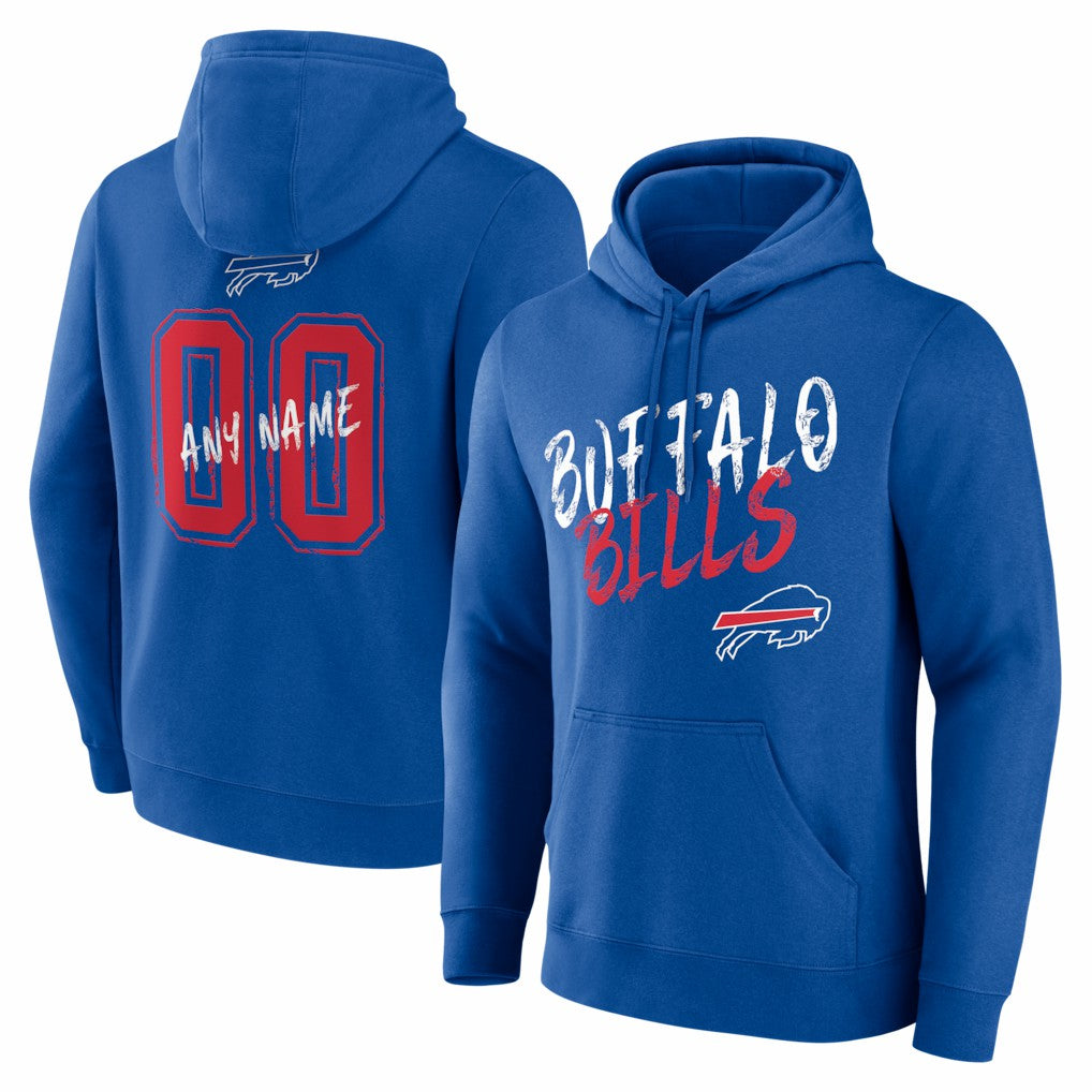 Buffalo Bills Hustle Personalized Name & Number Hoodie Royal