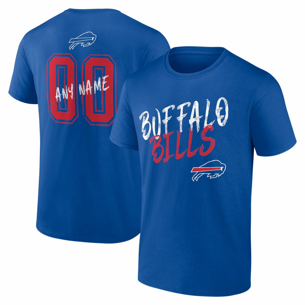 Buffalo Bills Hustle Personalized Name & Number T-Shirt Royal