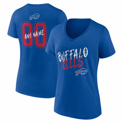 Buffalo Bills Women's Hustle Personalized Name & Number V-Neck T-Shirt Royal