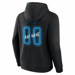 Carolina Panthers Hustle Personalized Name & Number Hoodie Black