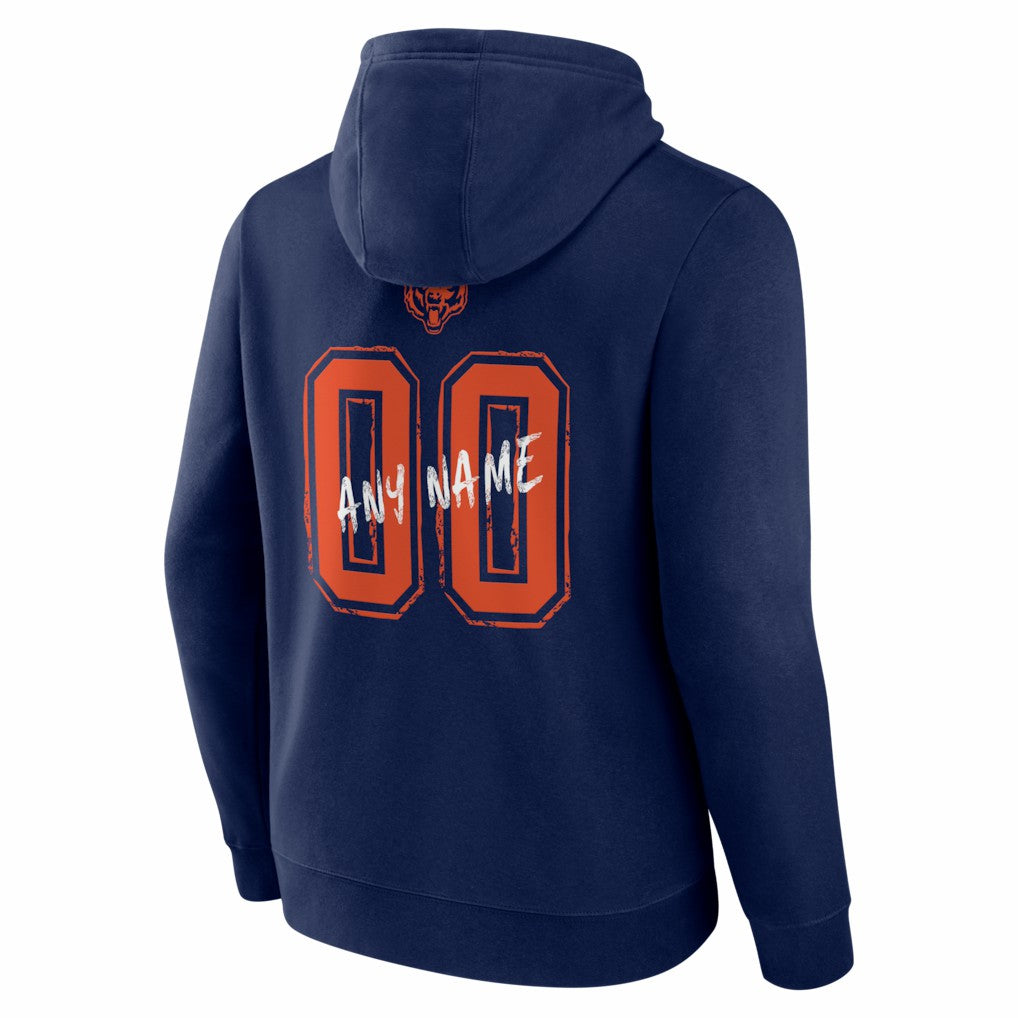 Chicago Bears Hustle Personalized Name & Number Hoodie Navy