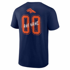 Denver Broncos Hustle Personalized Name & Number T-Shirt Navy