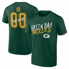 Green Bay Packers Hustle Personalized Name & Number T-Shirt Green
