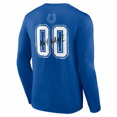 Indianapolis Colts Hustle Personalized Name & Number Long Sleeve T-Shirt Royal