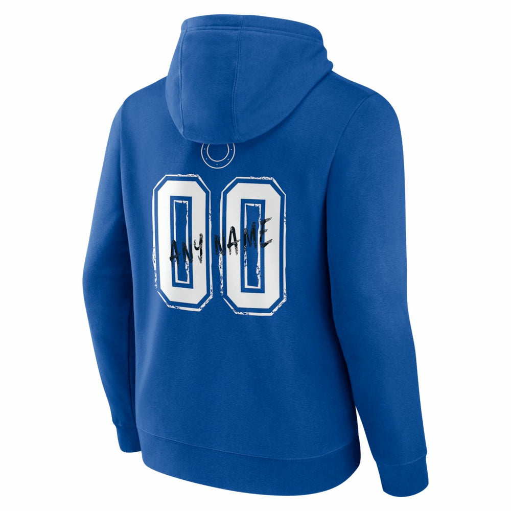 Indianapolis Colts Hustle Personalized Name & Number Hoodie Royal
