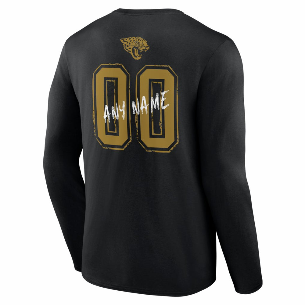 Jacksonville Jaguars Hustle Personalized Name & Number Long Sleeve T-Shirt Black
