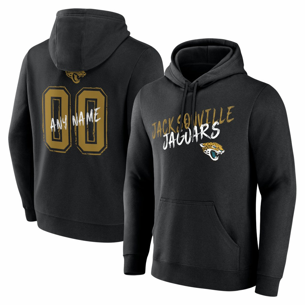 Jacksonville Jaguars Hustle Personalized Name & Number Hoodie Black