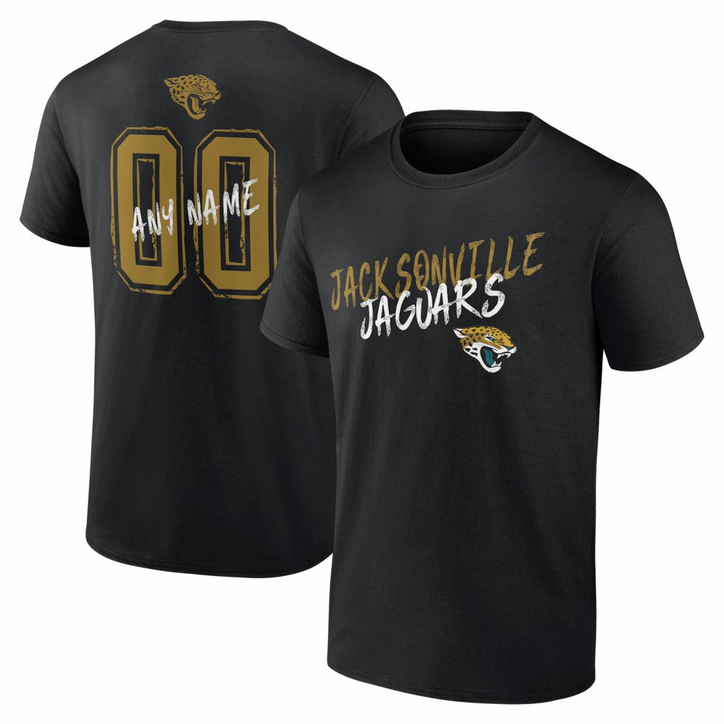 Jacksonville Jaguars Hustle Personalized Name & Number T-Shirt Black