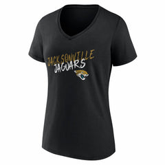 Jacksonville Jaguars Women's Hustle Personalized Name & Number V-Neck T-Shirt Black