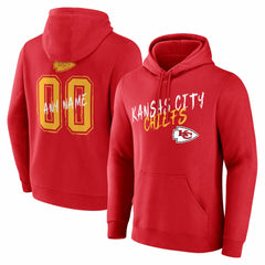Kansas City Chiefs Hustle Personalized Name & Number Hoodie Red