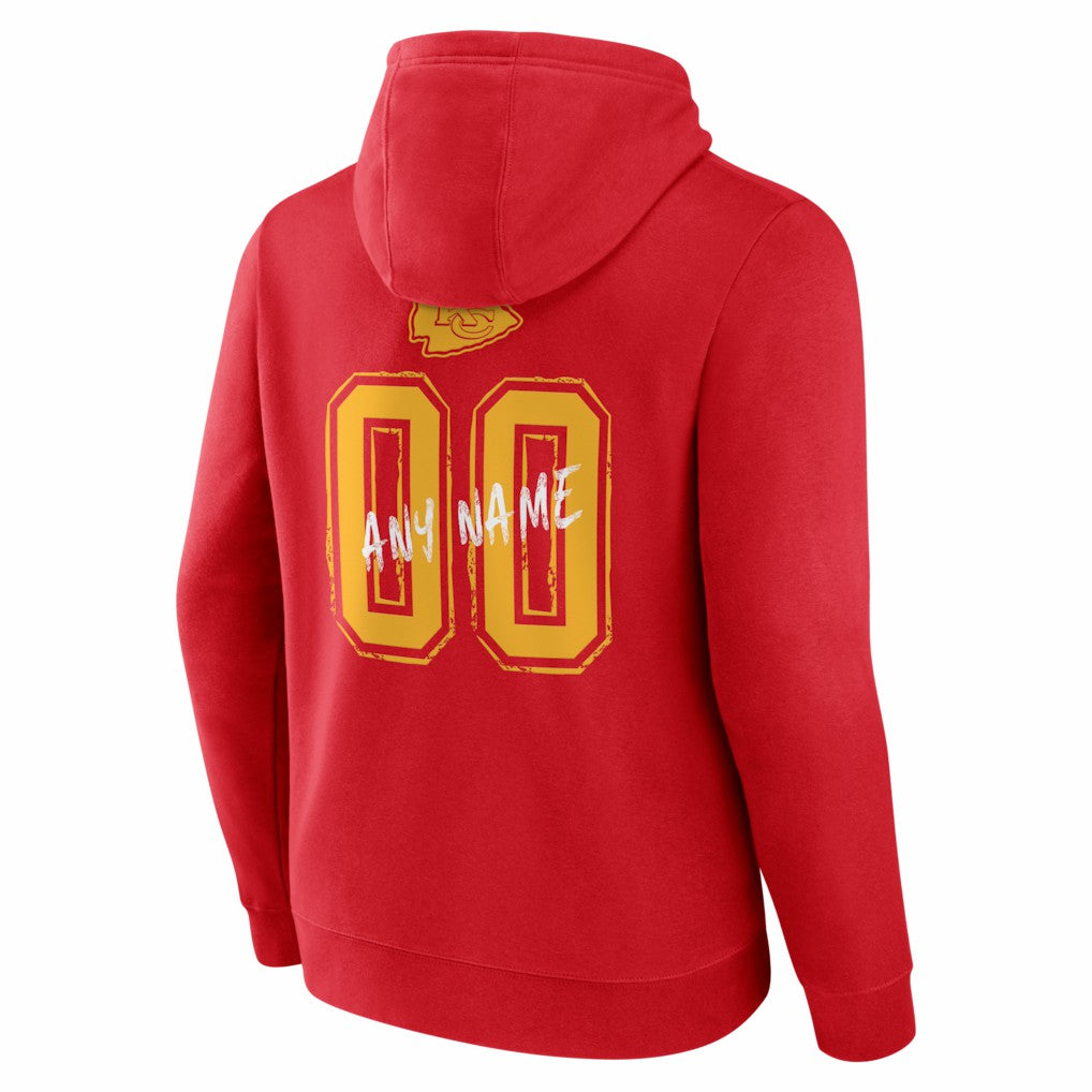 Kansas City Chiefs Hustle Personalized Name & Number Hoodie Red