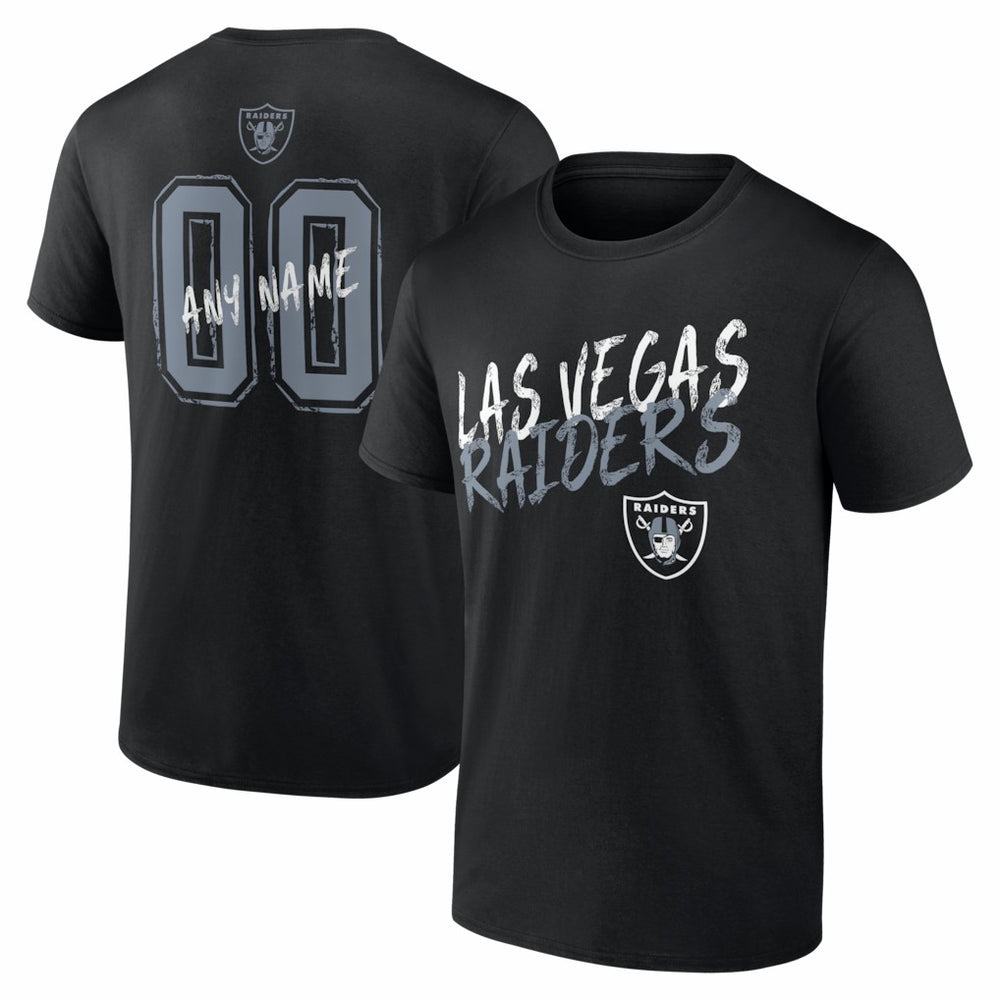 Las Vegas Raiders Hustle Personalized Name & Number T-Shirt Black
