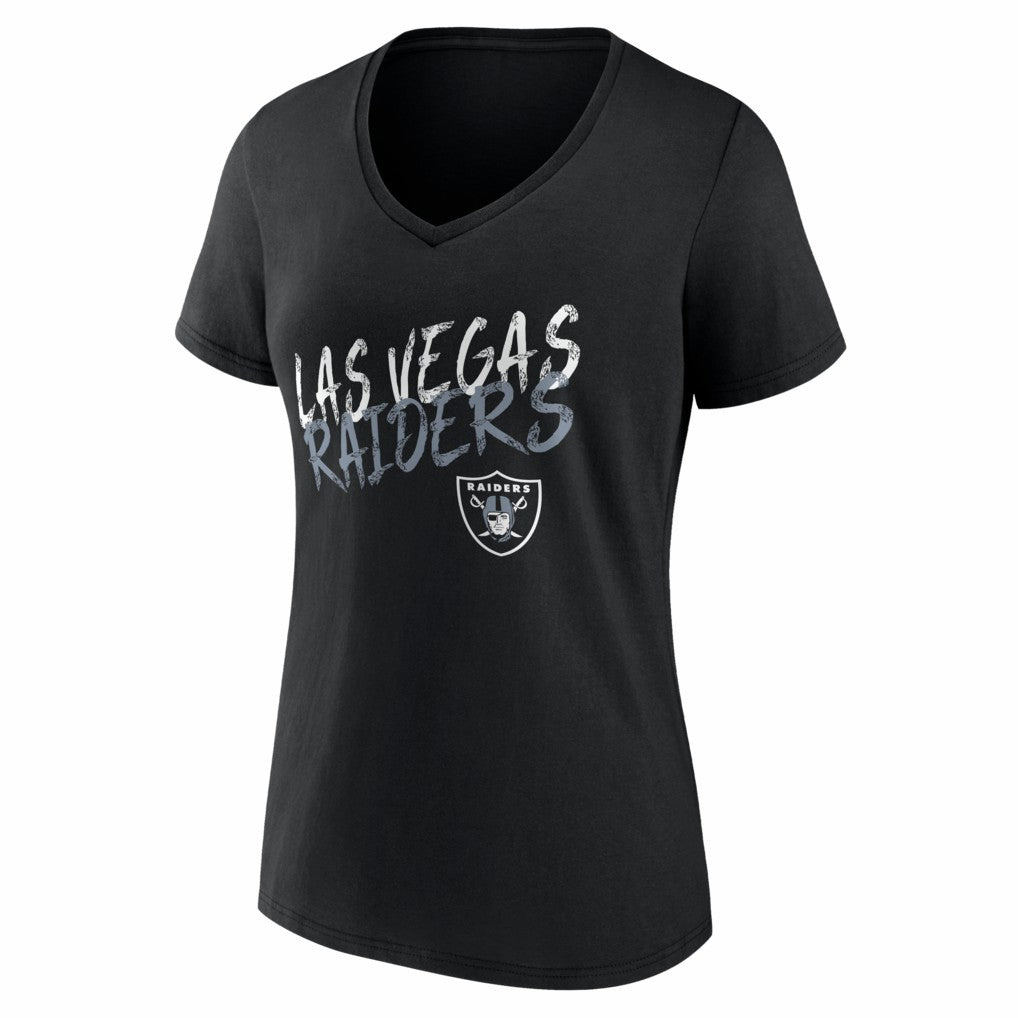 Las Vegas Raiders Women's Hustle Personalized Name & Number V-Neck T-Shirt Black