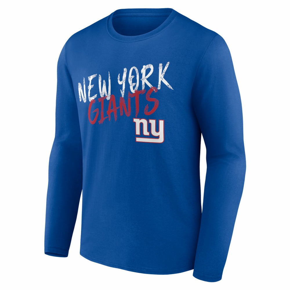 New York Giants Hustle Personalized Name & Number Long Sleeve T-Shirt Royal