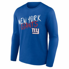 New York Giants Hustle Personalized Name & Number Long Sleeve T-Shirt Royal