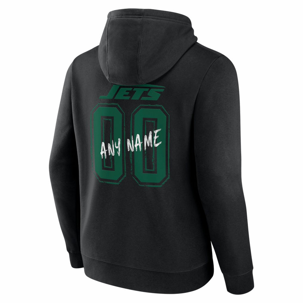 New York Jets Hustle Personalized Name & Number Hoodie Black